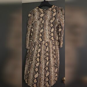 Anthropologie Snake Print Dress - Beige and Black
